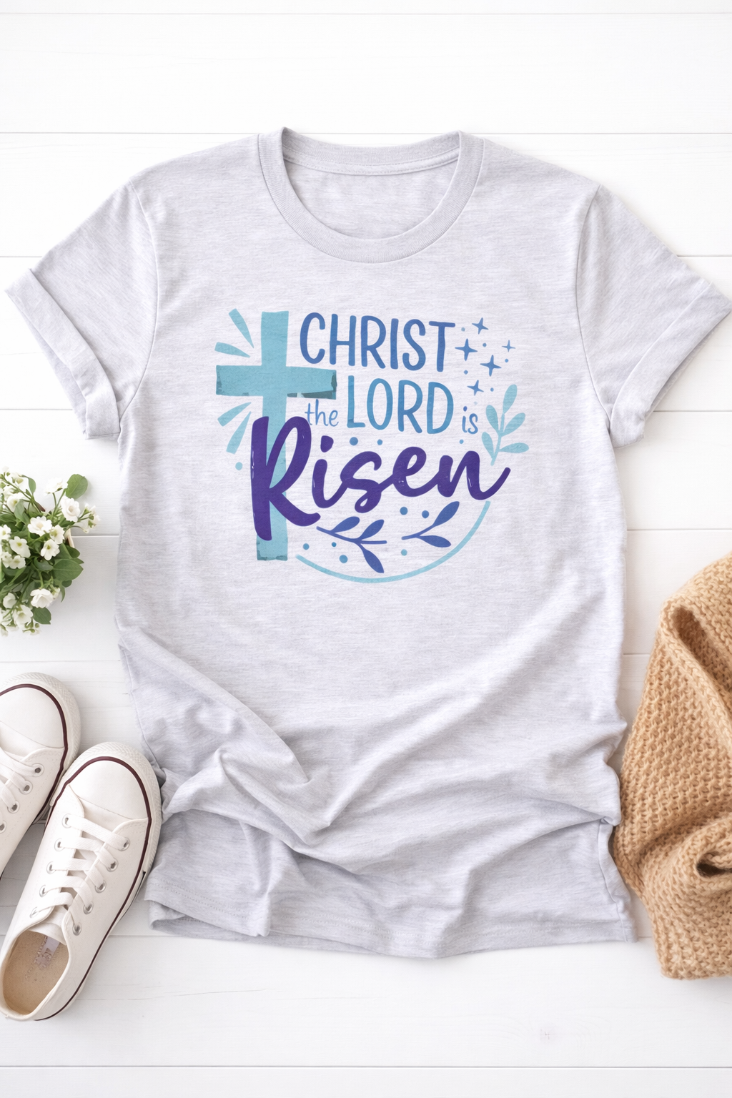 Christ is Risen Cross Easter T-Shirt