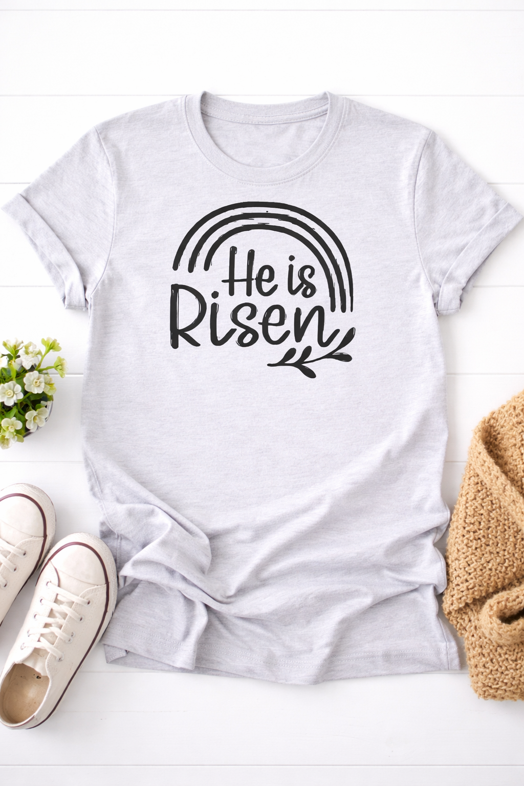 He is Risen Rainbow Easter T-Shirt