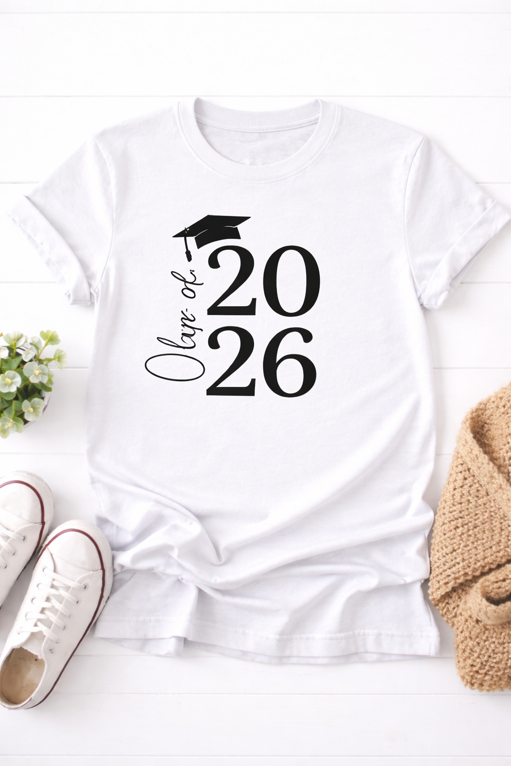 Class of 2026 Black Script Graduation T-Shirt