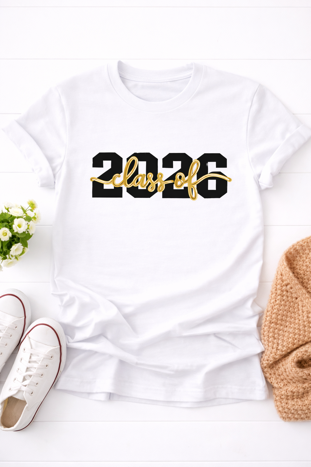 Class of 2026 Gold Script T-Shirt